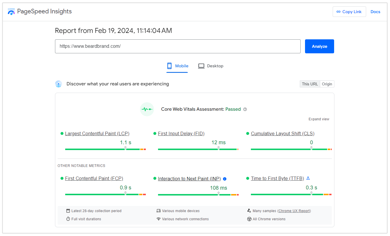 como verificar o pagespeed